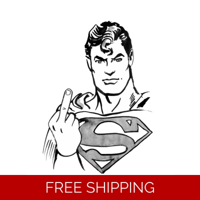 Superman Flip Off Die Cut Vinyl Decal sticker Superman Flip Off Die Cut Vinyl Decal sticker